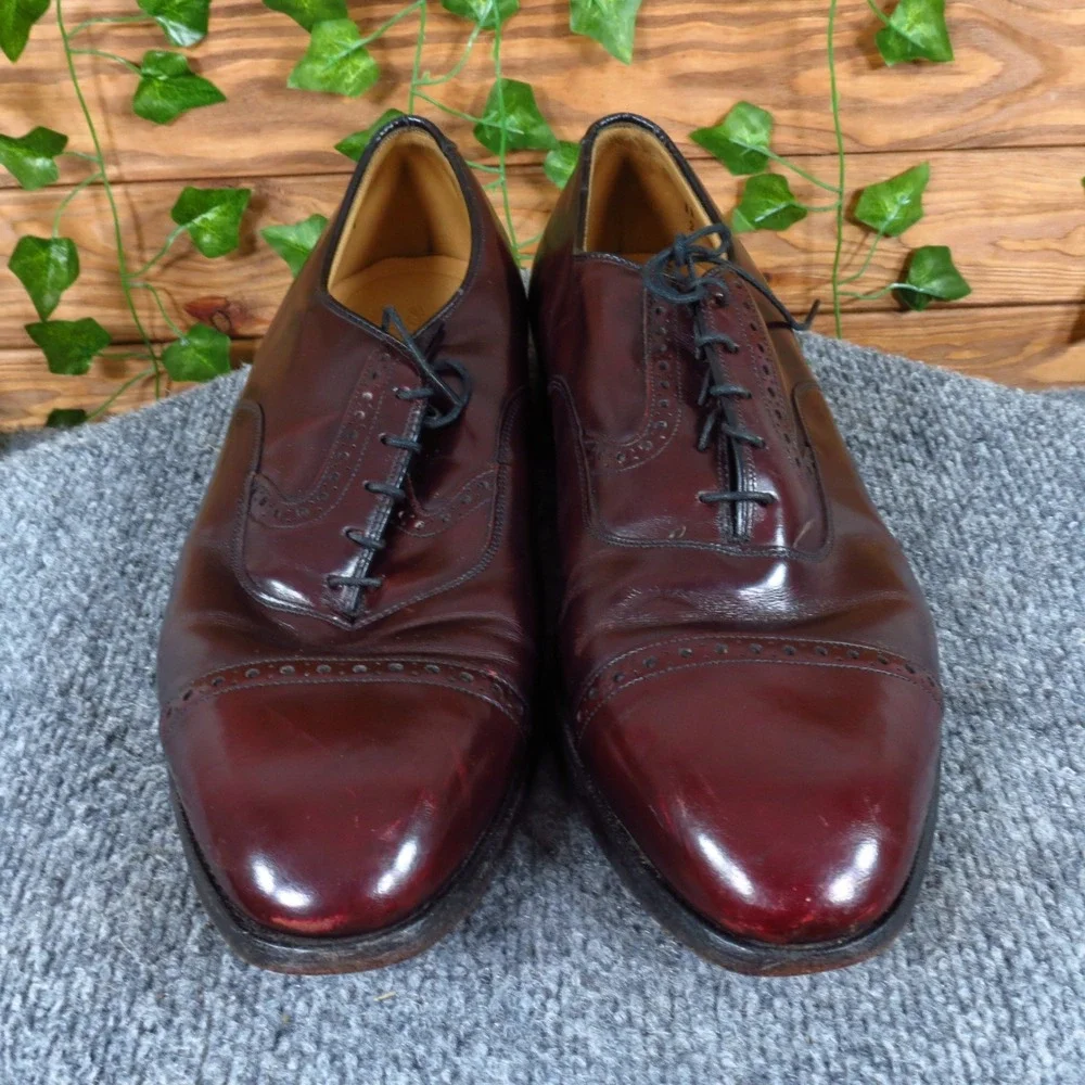 Johnston & Murphy Heritage Mens Oxford Dress Shoes Size 11 Burgundy Leather